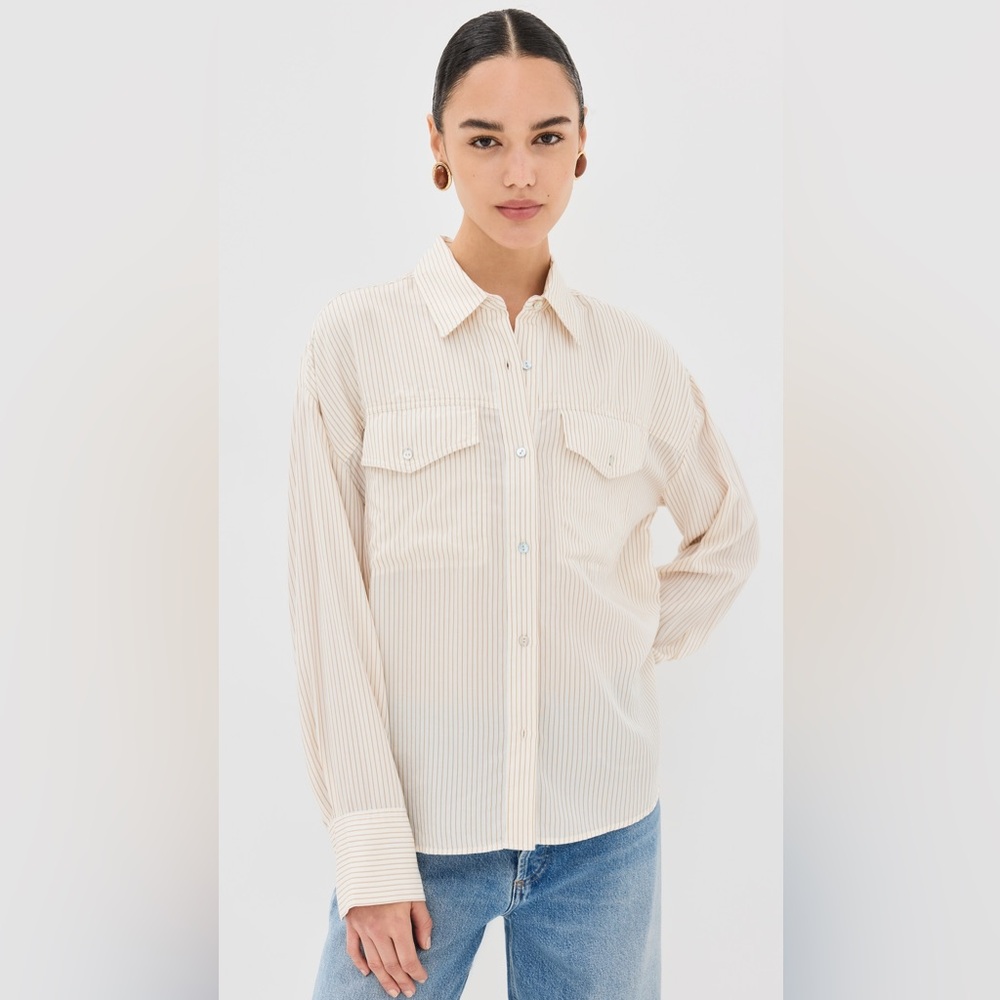 pistola Cream Striped Button-Down Shirt